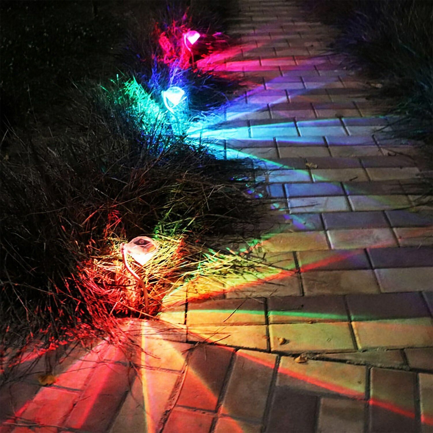 4Pcs LED Diamond Solar Light Color-Changing Stake Light Garden Landscape/Pathway SOLAREK Does Not Apply - фотография #8