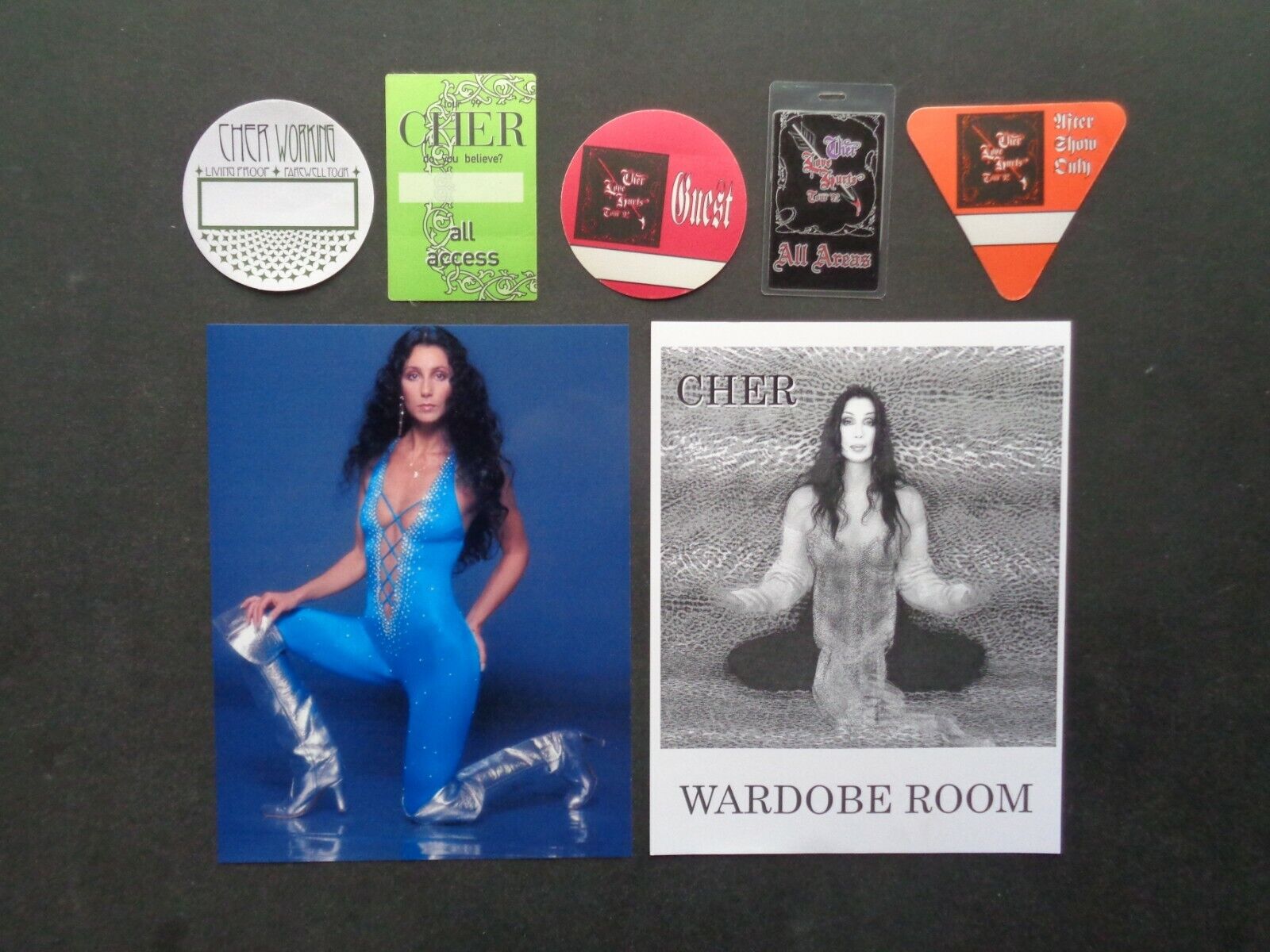 CHER,Color Promo Photo,5 Original Backstage passes,Door Sign Без бренда