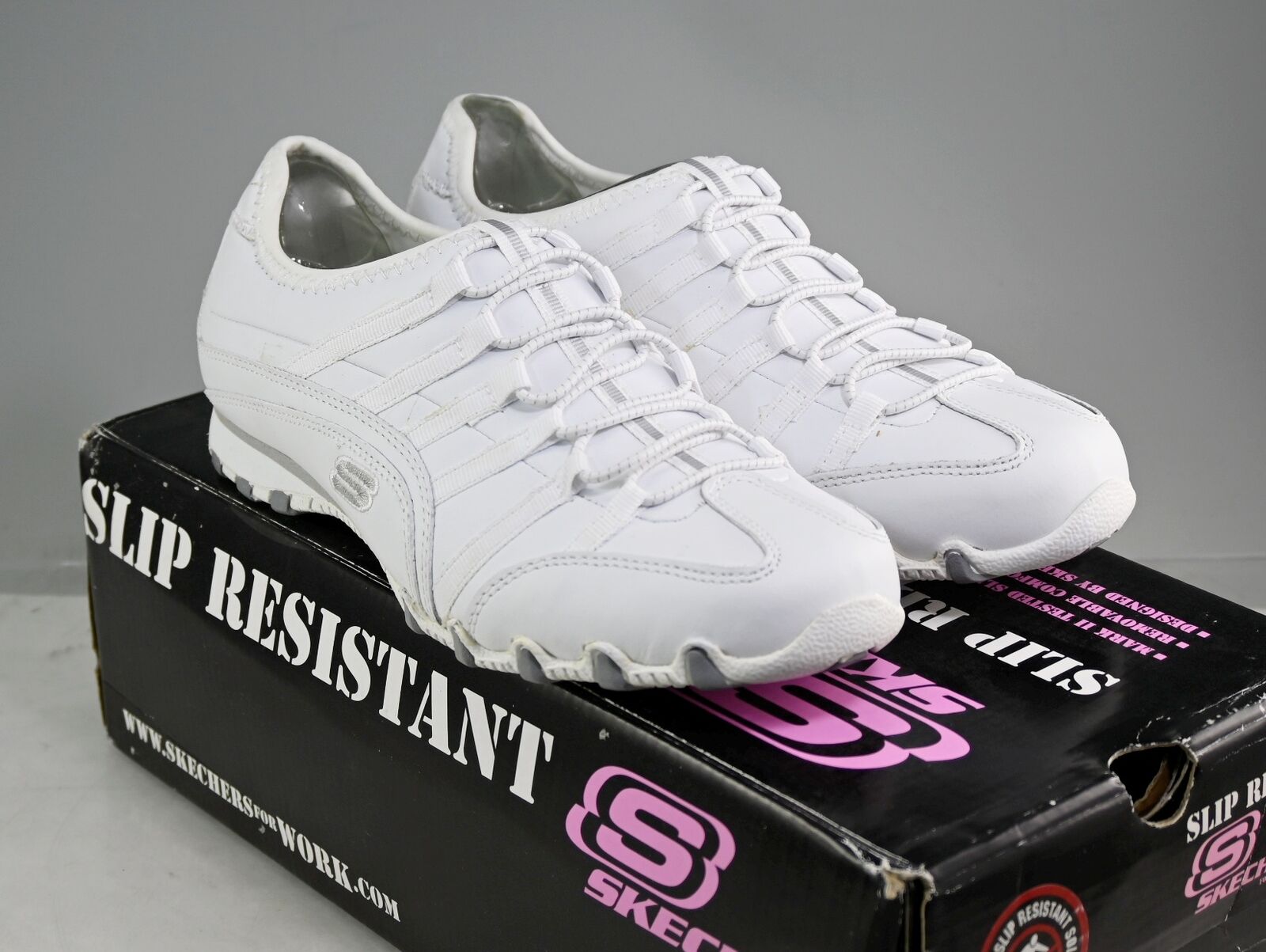 Skechers Snapdragon Shoes Slip Resistant Women's 76355 New Black White See List SKECHERS