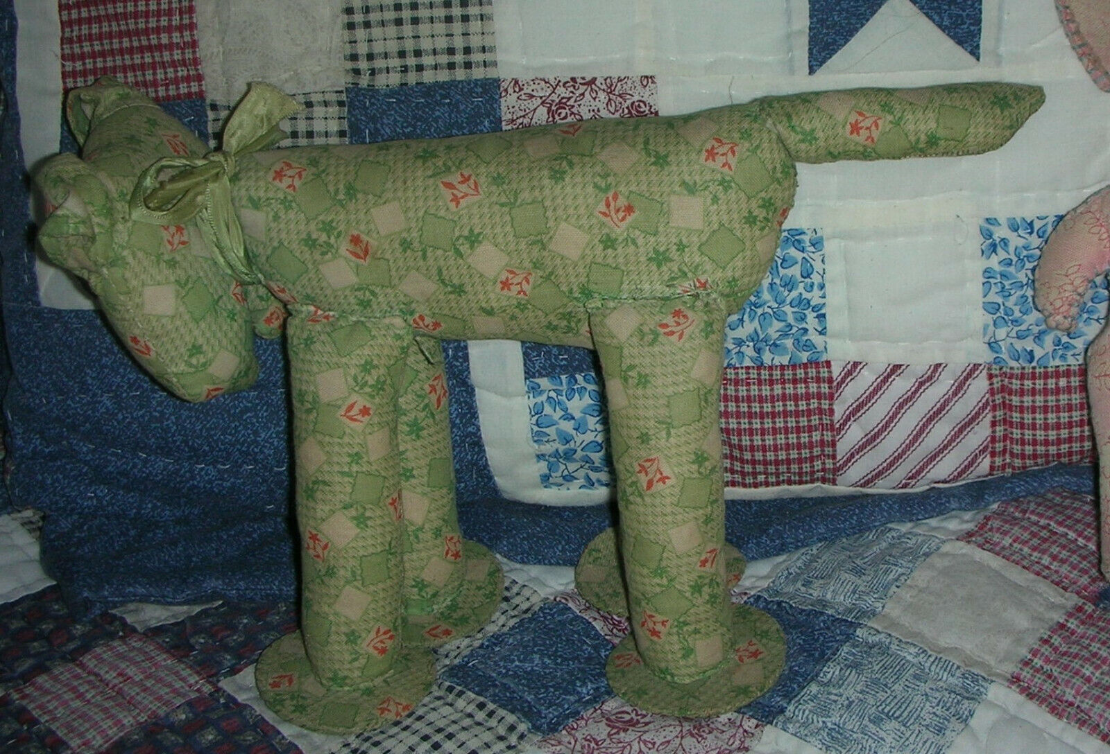 Vtg HandMade Cloth Animals Puppy Dog Lamb Sheep Feedbag Fabric LOT 2 embroidered Handmade Does Not Apply - фотография #3