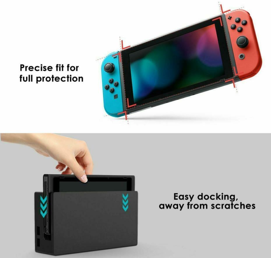 (4 Pack) Nintendo Switch Premium 9H Tempered Ultra Clear Glass Screen Protector  EZT ninswtch-temp-2pk - фотография #4
