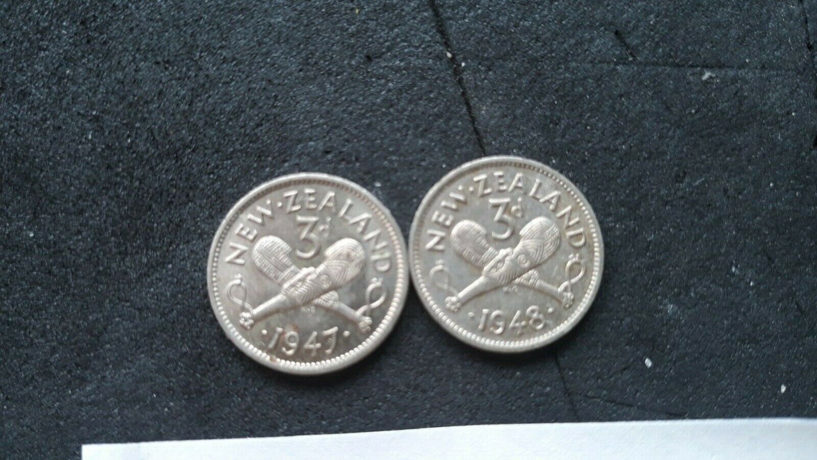 new Zealand coins 3ds see photos x2 1947 1948   $15 Без бренда - фотография #2