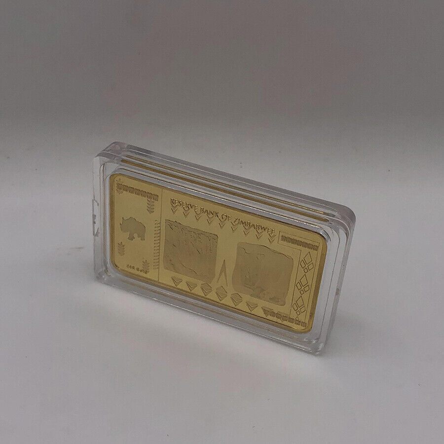 15pcs Zimbabwe 100 Quintillion Dollars banknote Gold Plated Bullion Bar in box Без бренда - фотография #6
