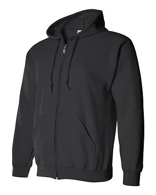 12 Blank Gildan Black Full Zip Hooded Sweatshirt Wholesale Bulk Hoodie Lot S-XL  Gildan