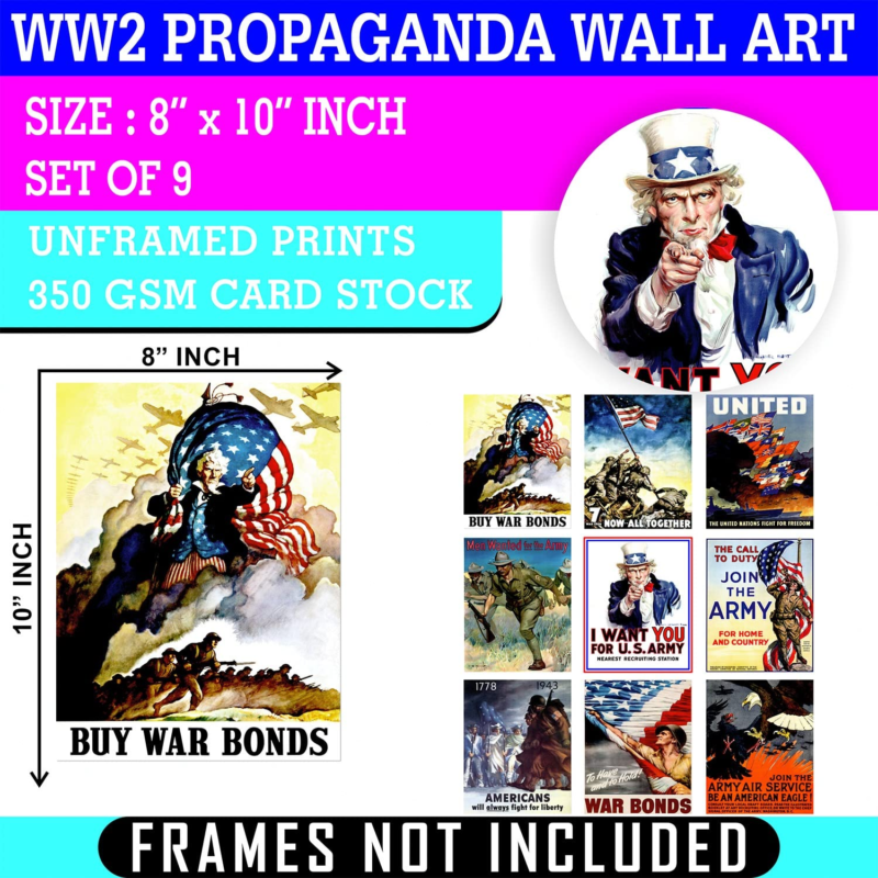 WW2 Propaganda Memorabilia Poster World War 2 Military Army Vintage American Does not apply - фотография #2