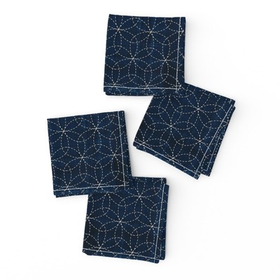 Cocktail Napkins Circles Japanese Traditional Embroidery Geometric Set of 4 Spoonflower 1494534