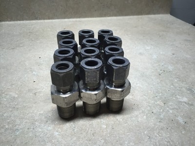 Lot of (6) USED Parker Heavy Duty SS 1/2" tube x 1/2" MPT Straight Tube Fittings PARKER Does Not Apply
