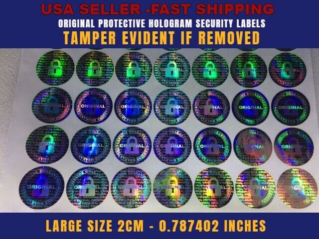 250 ROUND HOLOGRAM AUTHENTIC VOID SECURITY LABELS STICKERS SEALS LARGE SIZE Unbranded/Generic Does Not Apply - фотография #2