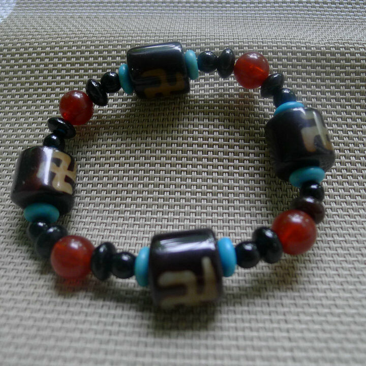 Dzi bead bracelet, Tibet, men's and women's bracelets, gifts, security, evil66 Без бренда - фотография #3