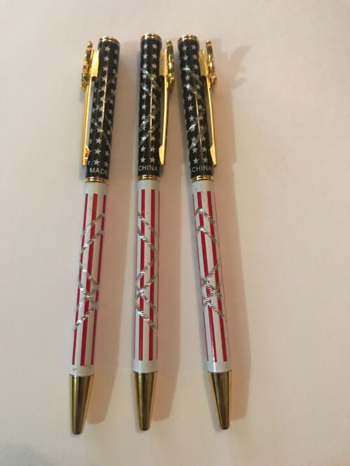 USA Flag Ballpoint Pen With Eagle Clip Unbranded