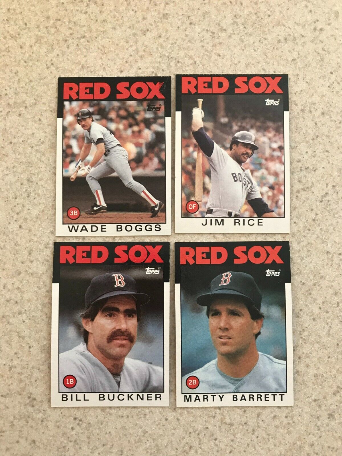 1986 Topps Red Sox Team: Includes Boggs, Rice, Buckner, Seaver (27 Cards) Без бренда