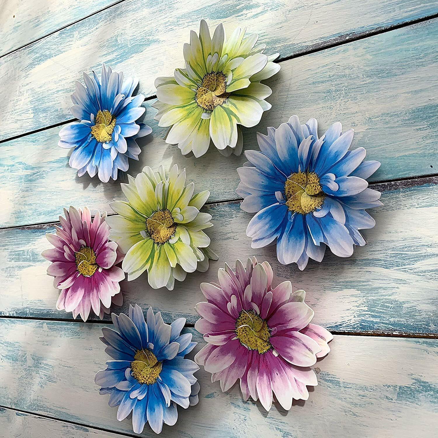 3-D Flower Pop Up Cards - 4" Wide, Set of 6, Blue, Green, Pink, Easter, Birthday GiftWrap Etc 463DCRDGM - фотография #6
