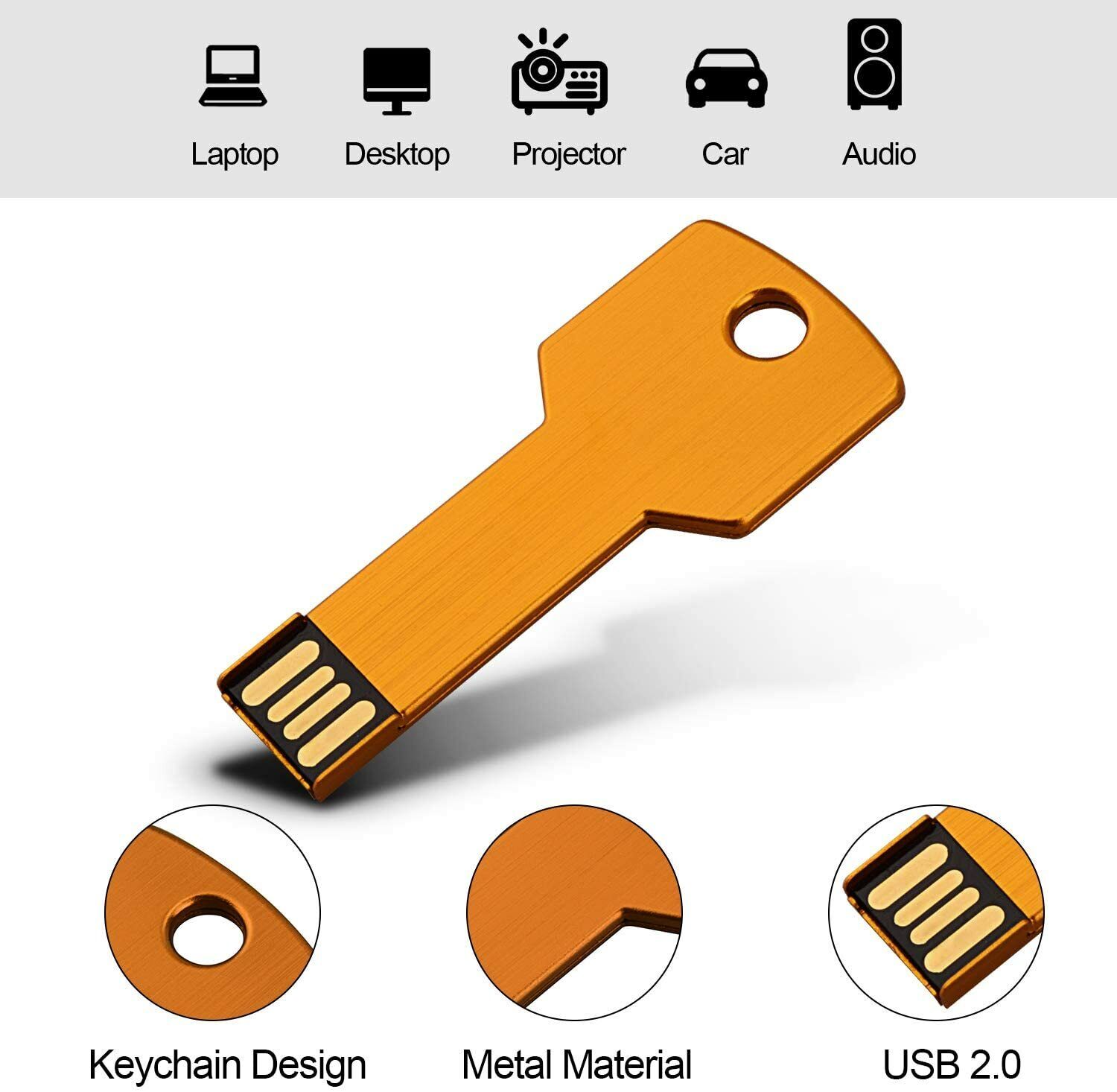 10 Pack USB Flash Drives 4GB Metal Thumb Drive Key Shape Jump Drive Memory Stick Kootion Does Not Apply - фотография #3