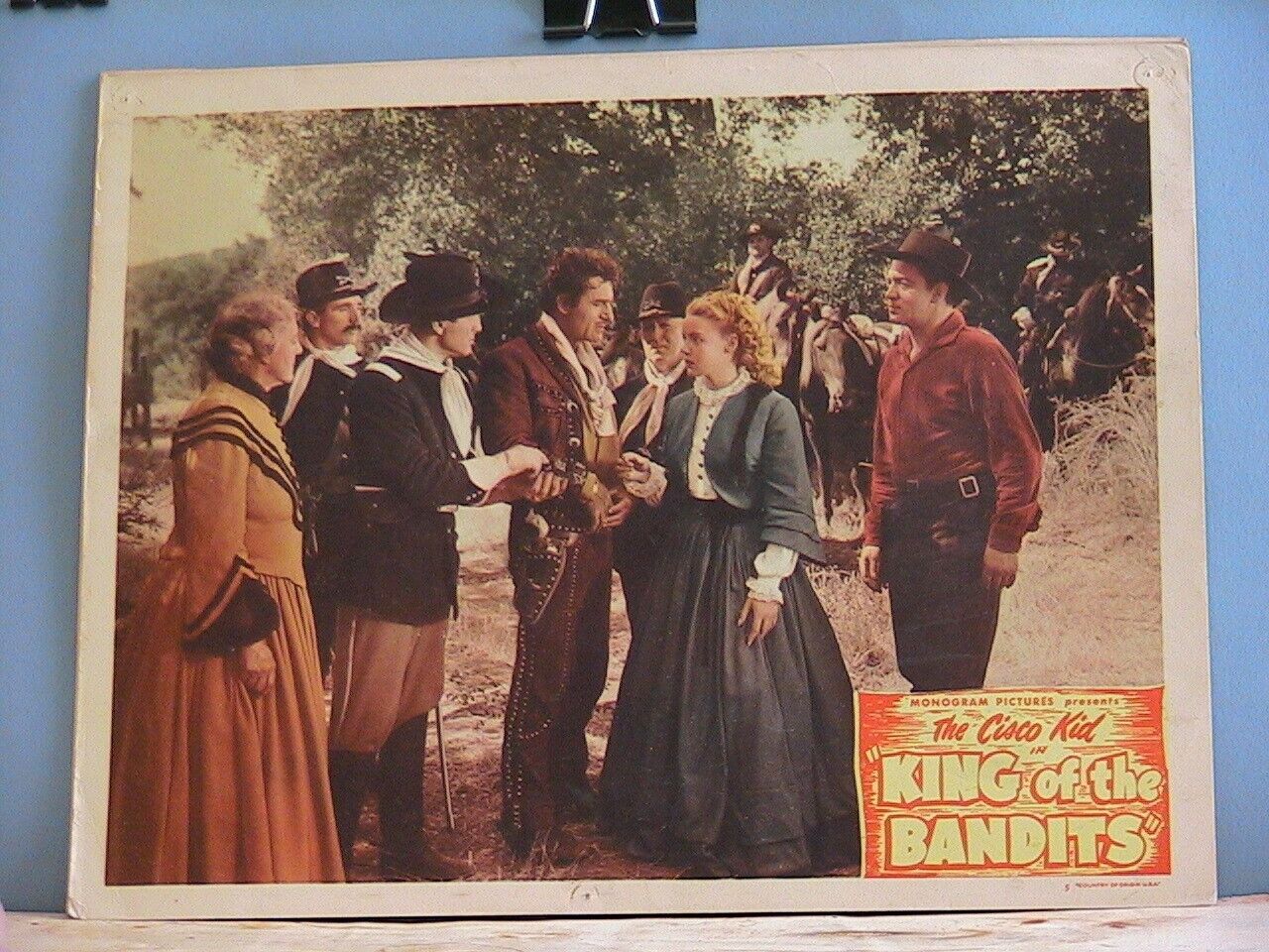 VINTAGE LOBBY CARDS-7-GILBERT ROLAND-CISCO KID-KING OF THE BANDITS-1947-TITLE C. Без бренда - фотография #7