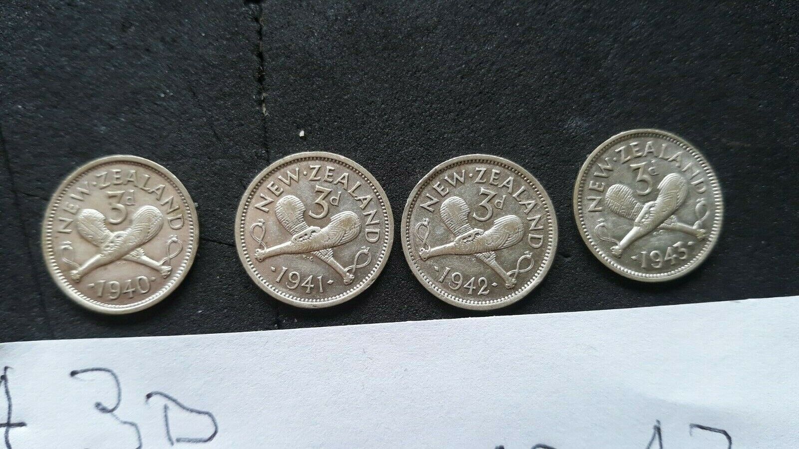 new Zealand coins 3ds see photos x4 1940 41 42 43  $30  post $2  Без бренда - фотография #2