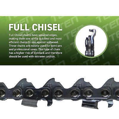 Full Chisel Chainsaw Chain 20 Inch .050 3/8 LP 72DL for Husqvarna Poulan 2 Pack 8TEN 810-CCC2250H - фотография #4