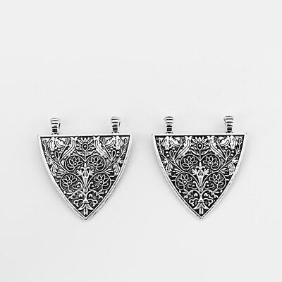 5 Antique Silver Triangle Shield Pendant Nordic Viking Flower Tree Charms Beads Unbranded Does Not Apply - фотография #3
