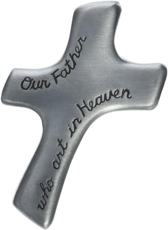 , 2-7/8" X 1-7/8" (Abbey & CA Gift) Our Father Who Art in Heaven Palm Cross, Sil Does not apply - фотография #2