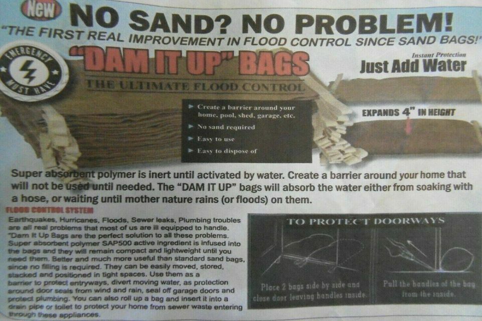 Sandbag Self-Inflating By Water FLOOD EMERGENCY HURRICANE STORM Supplies QTY-25 Без бренда - фотография #8
