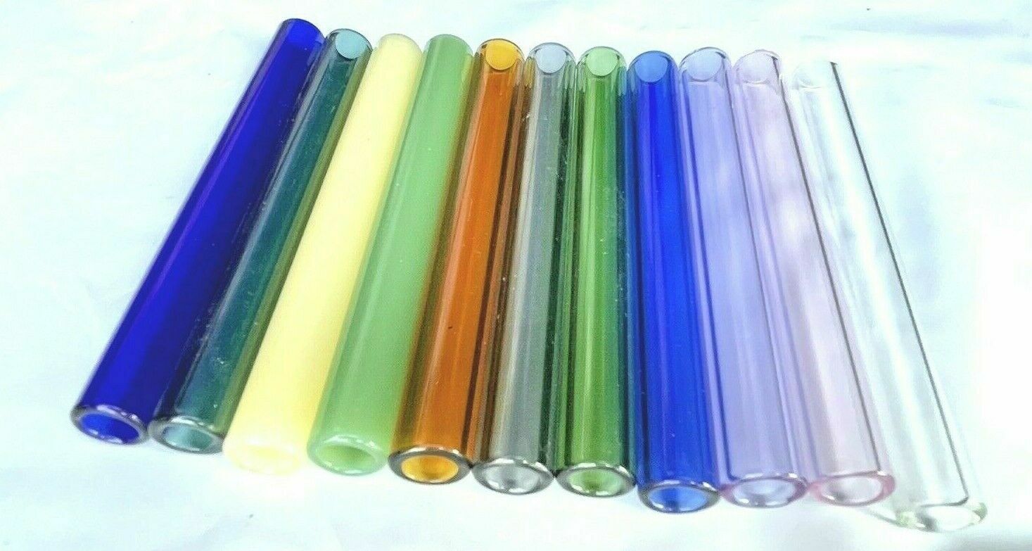 12 mm X 2 mm X 4"-6"  PYREX Glass  Blowing Tubes 8mm= ID Mixed Color Pyrex Does Not Apply