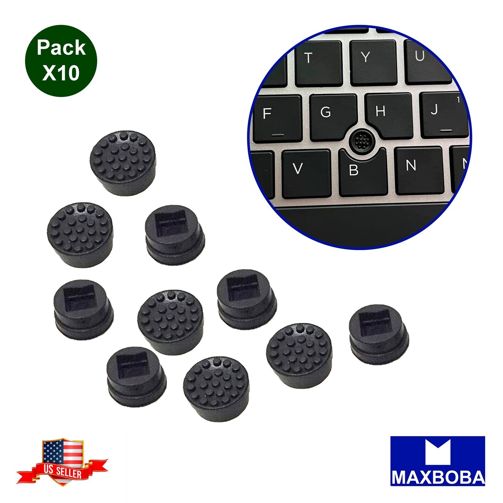 10 Pack Rubber Mouse Pointer Trackpoint Black Cap For HP Laptop 4.2*4.2mm Generic Not apply