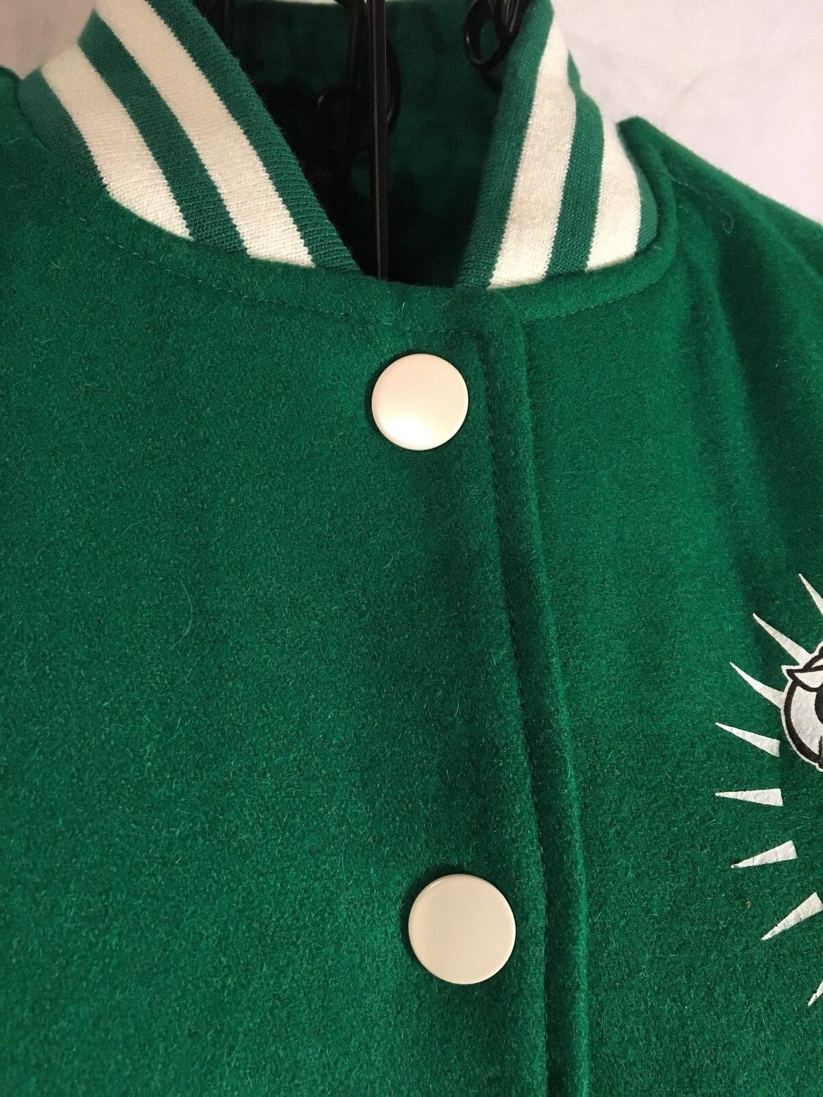 NWT Teen girl's Urban Classics old school jacket green and white size medium Urban Classics TB217 - фотография #3