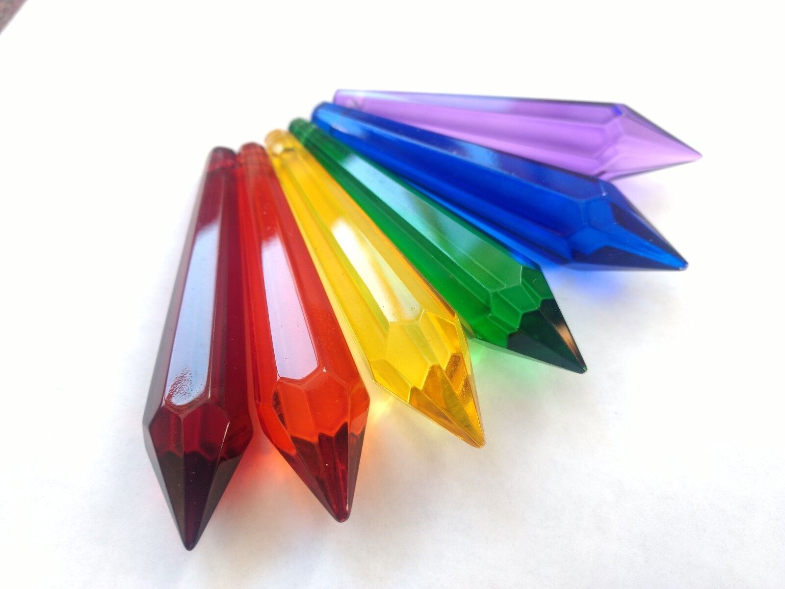 6 Assorted Rainbow Color 80mm Icicle Chandelier Crystals Pendant Suncatchers Chandelier Design