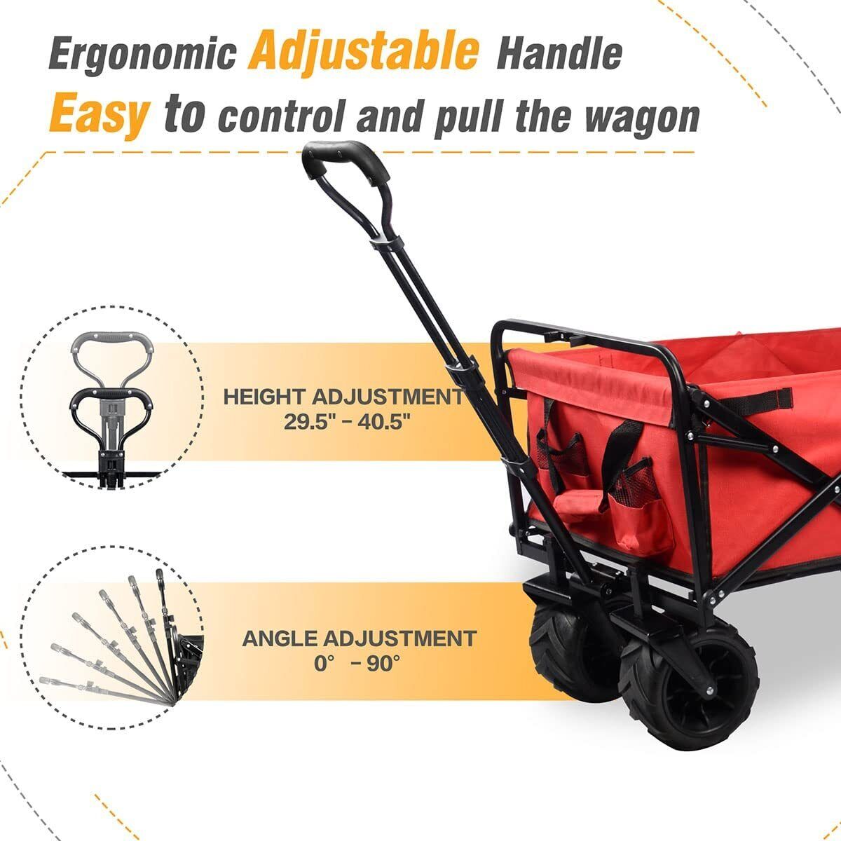 Heavy Duty Collapsible Outdoor Utility Wagon Folding Portable Hand Cart Sport  IFAST - фотография #12