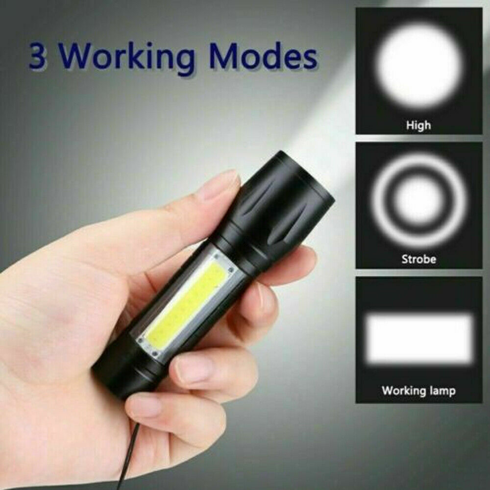 3X Super Bright LED Tactical Flashlight Mini USB Rechargeable Lamp 3 Modes Light Unbranded Does Not Apply - фотография #3