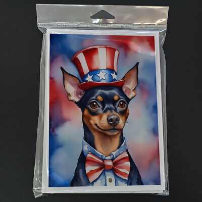 Miniature Pinscher Patriotic American Cards Envelopes Pack of 8 DAC5759GCA7P Без бренда - фотография #3
