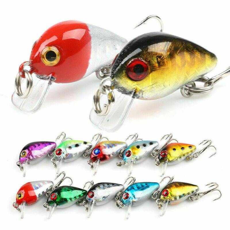 10 Fishing Lures Lots Of Mini Minnow Fish Bass Tackle Hooks Baits Crankbait Unbranded Does Not Apply - фотография #3