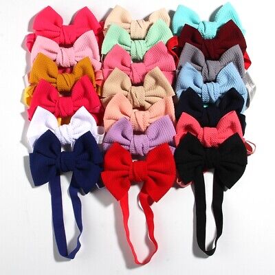20PCS 11cm 4.3" Fashion Seersucker Waffle Hair Bows With Headbands Accessories Unbranded