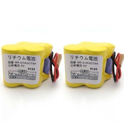 2pcs BR-2/3AGCT4A 6V PLC Battery For FANUC A98L-0031-0025 CNC System with Plug Unbranded Does Not Apply