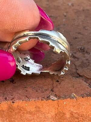 Beautiful Navajo Jagged Sterling Silver Kingman Turquoise Mesa Ring Без бренда Rings  Ring  Turquoise  29caf959-c9 - фотография #4