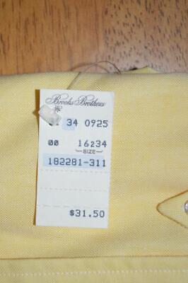 NWT 1950s USA Brooks Brothers Makers Brooksweave 16.5 34 yellow OCBD shirt Brooks Brothers Makers - фотография #2