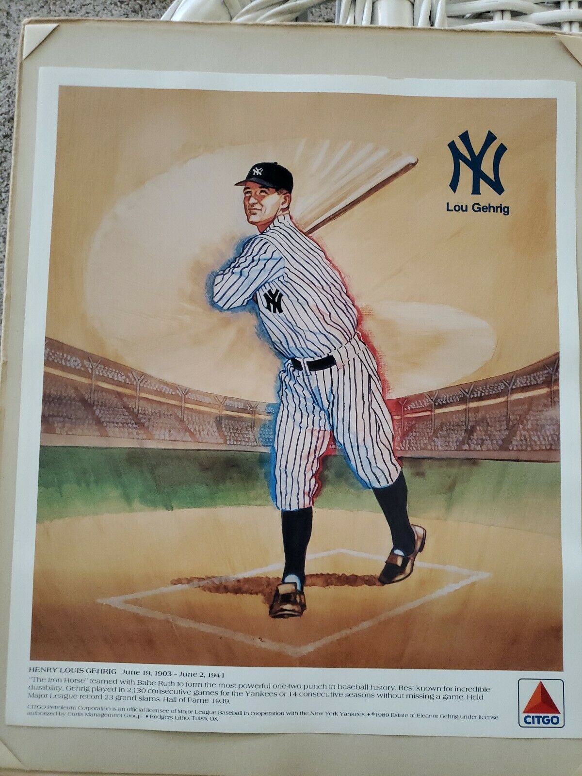 VINTAGE New York YANKEES Citgo ads (4) w #/ BABE RUTH LOU GEHRIG and more! LOT  Без бренда - фотография #2