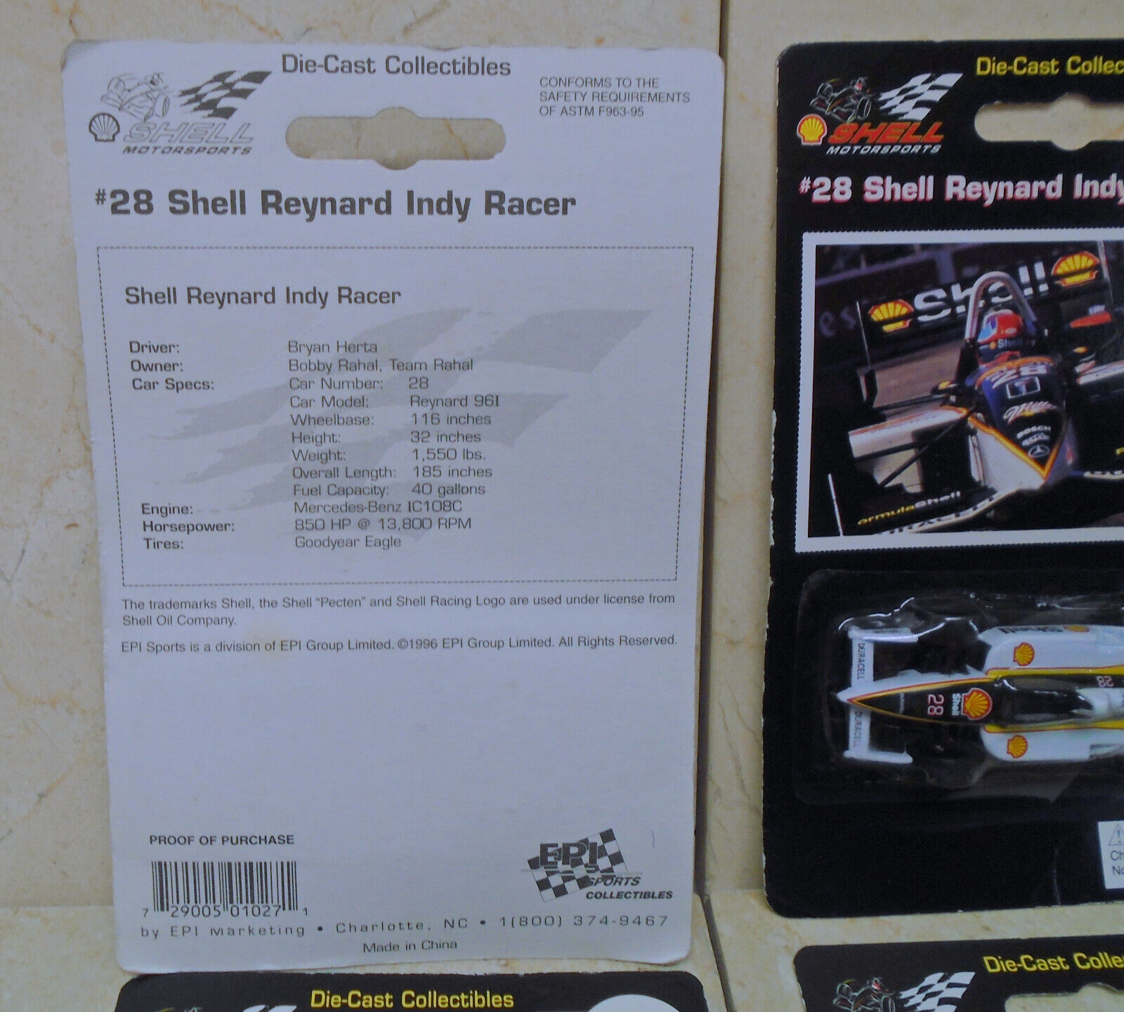 NEW Shell Reynard Indy Racer Cars #28 Die Cast 1996 Shell Oil Motorsports LOT 4  Shell, EPI, Shell Motorsports - фотография #10