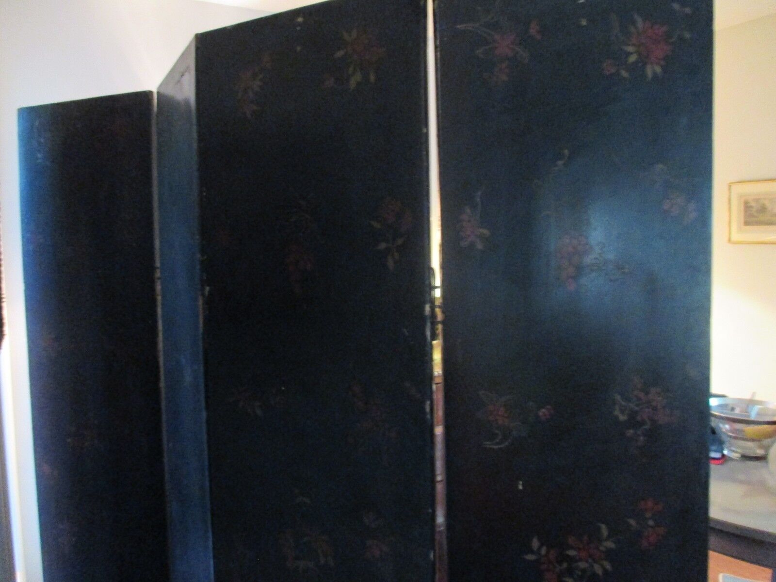 ANTIQUE CHINESE BLACK LACQUER SCREEN Mother of Pearl-EXQUISITE! RARE19th C. Без бренда - фотография #7