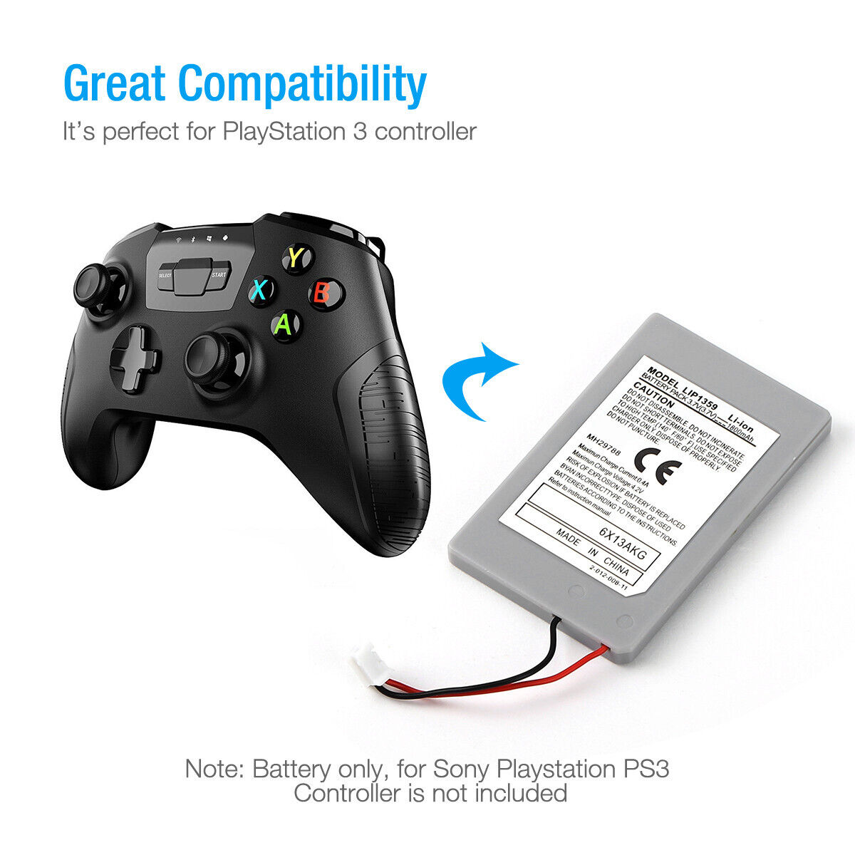 New 1800mAh Rechargeable Battery For Sony Playstation 3 PS3 Wireless Controller Unbranded - фотография #5