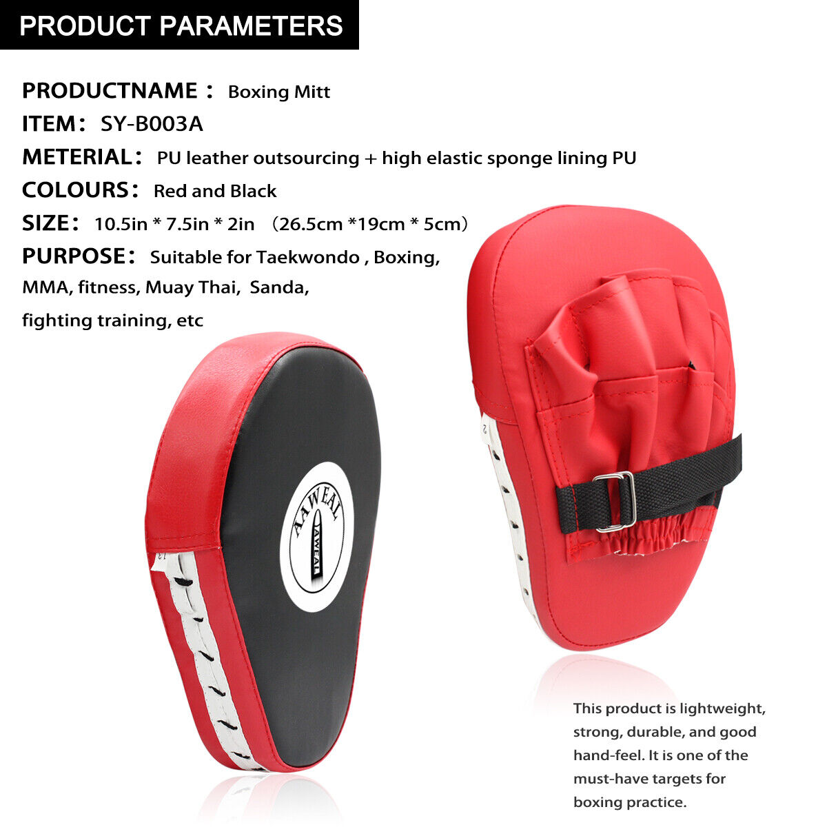 2x Punching Mitts Kickboxing Training Punch MMA Boxing Hand Target Focus Pads Aaweal Does Not Apply - фотография #2