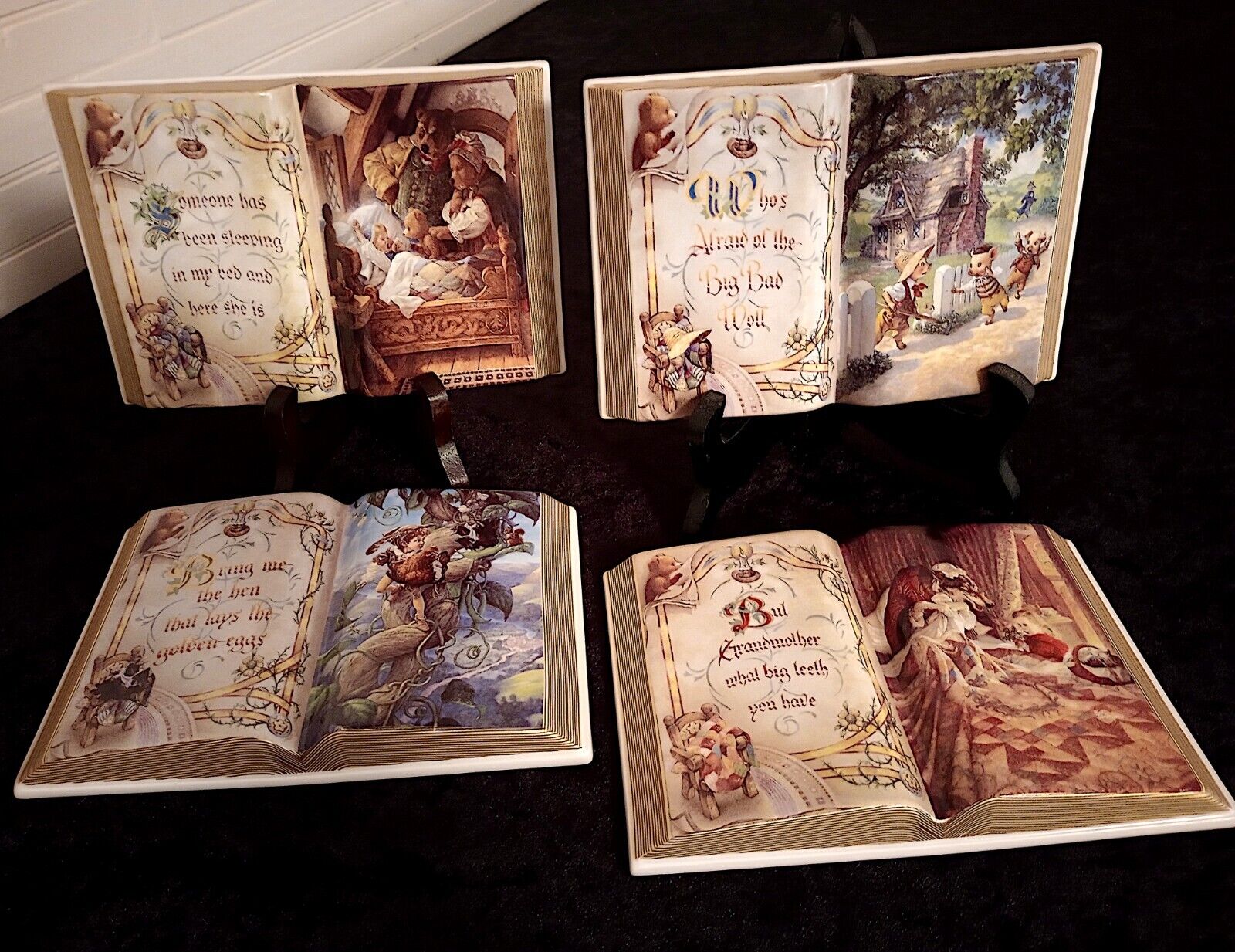 Set of 4 Porcelain “Once Upon a Time” Story Book Collection - Bradford Exchange Bradford Exchange