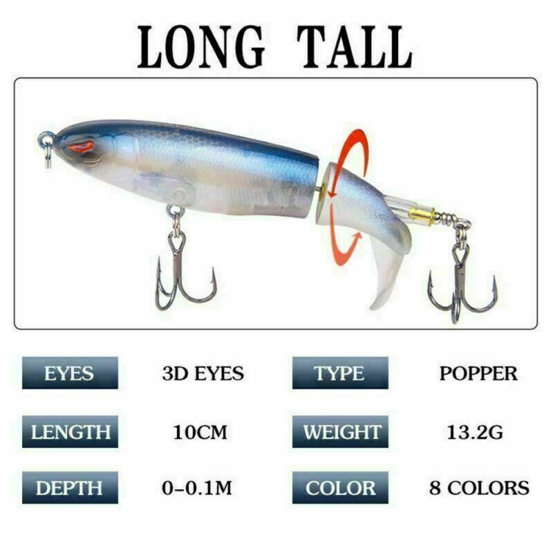 10ps Fishing Lures bait Whopper Plopper Topwater Floating Rotating Tail for Bass Unbranded Does Not Apply - фотография #3