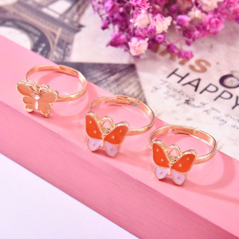 20Pcs Girls Kids Cartoon Adjustable Ring Crystal Rings Jewelry Cute Xmas Gift US Unbranded Does not apply - фотография #9
