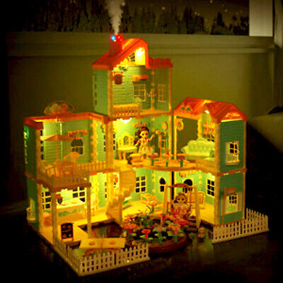 Large Dream House Dollhouse Furniture Girls Playhouse Play w/ Furniture Lights OENUX does not apply