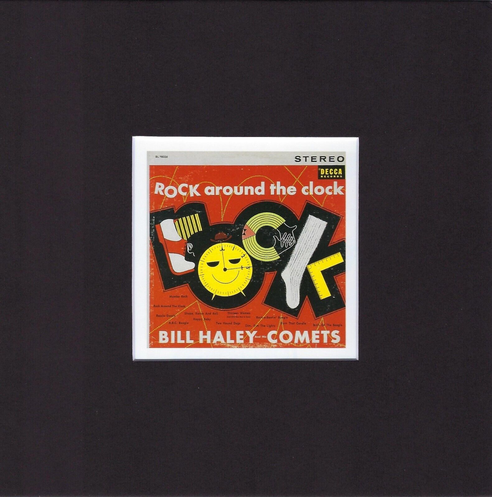 8X8" Matted Print Album Cover Art Picture: Bill Haley & Comets Rock Around Clock Unbranded