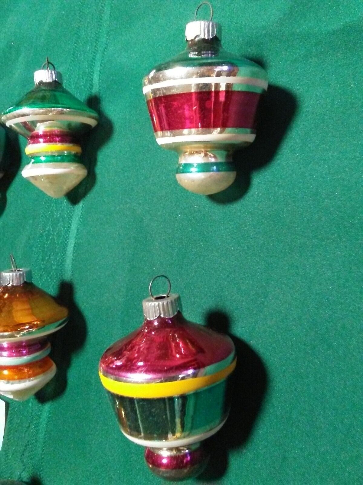 Lot of 12 Vtg Glass Double Indent Lantern Atomic Christmas Ornaments Shiny Brite Shiny Brite - фотография #5