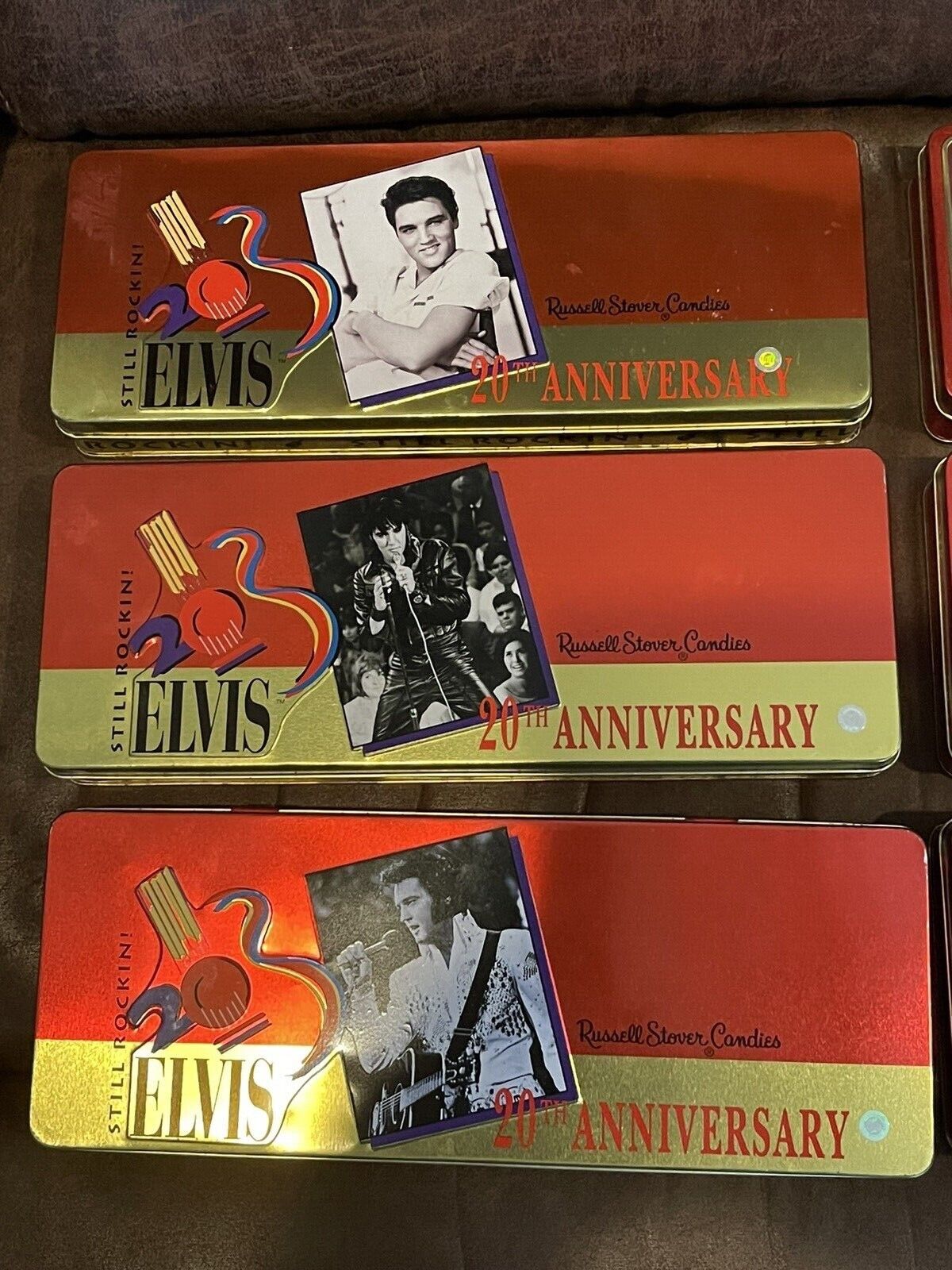 Elvis Presley LOT (10) Russell Stover EMPTY TINS Christmas,20th Anniv.,Valentine Без бренда - фотография #3