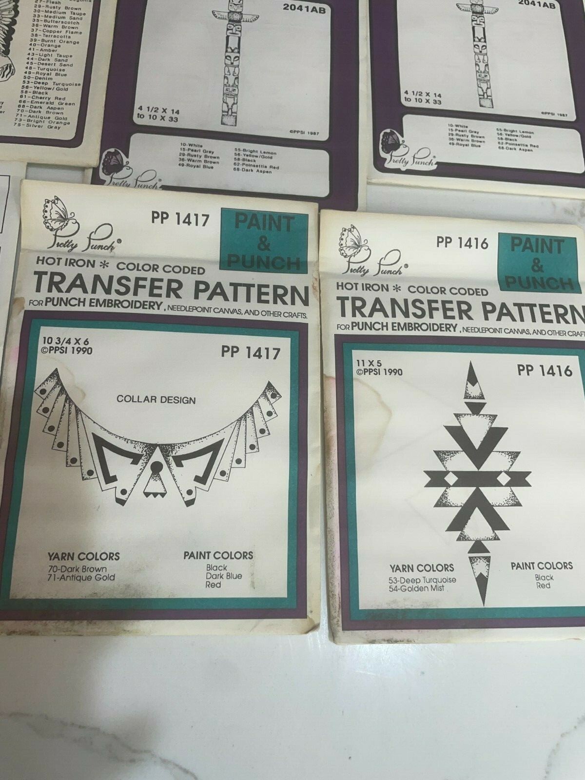 HUGE LOT Pretty Punch Embroidery Needlepoin Hot Iron Fabric Transfer Patterns Без бренда - фотография #4