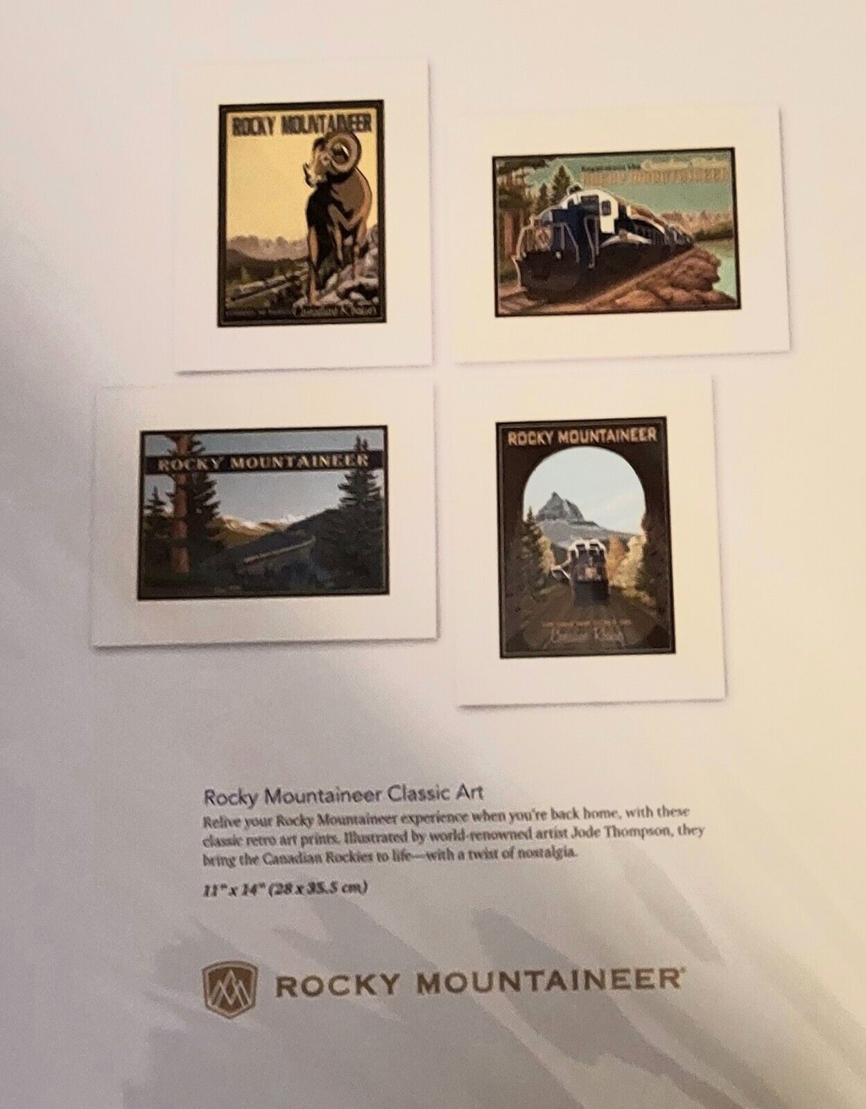 Jode Thompson Rocky Mountaineer Classic Art Set of 4 Art Prints Canadian Rockies Без бренда - фотография #3