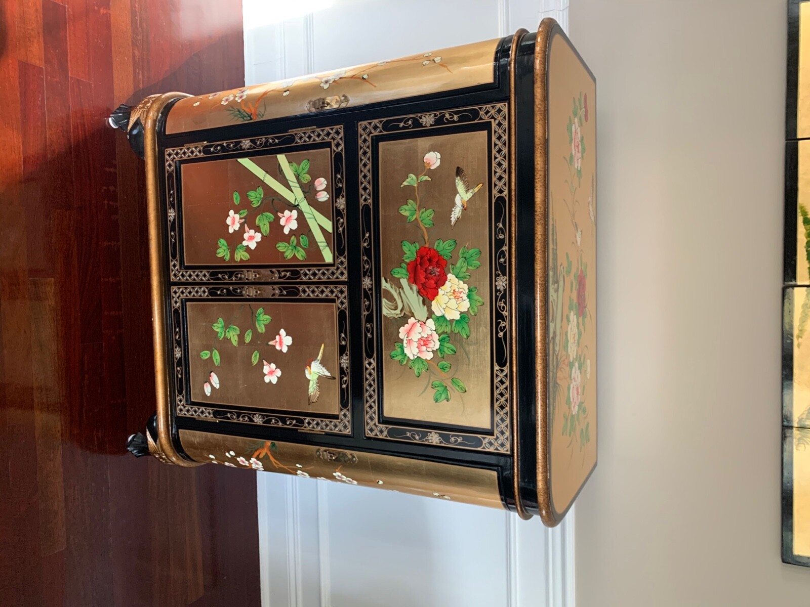 Oriental furniture Bar Cabinet Chinese gold lead lacquer  ORIENTAL FURNITURE - фотография #2